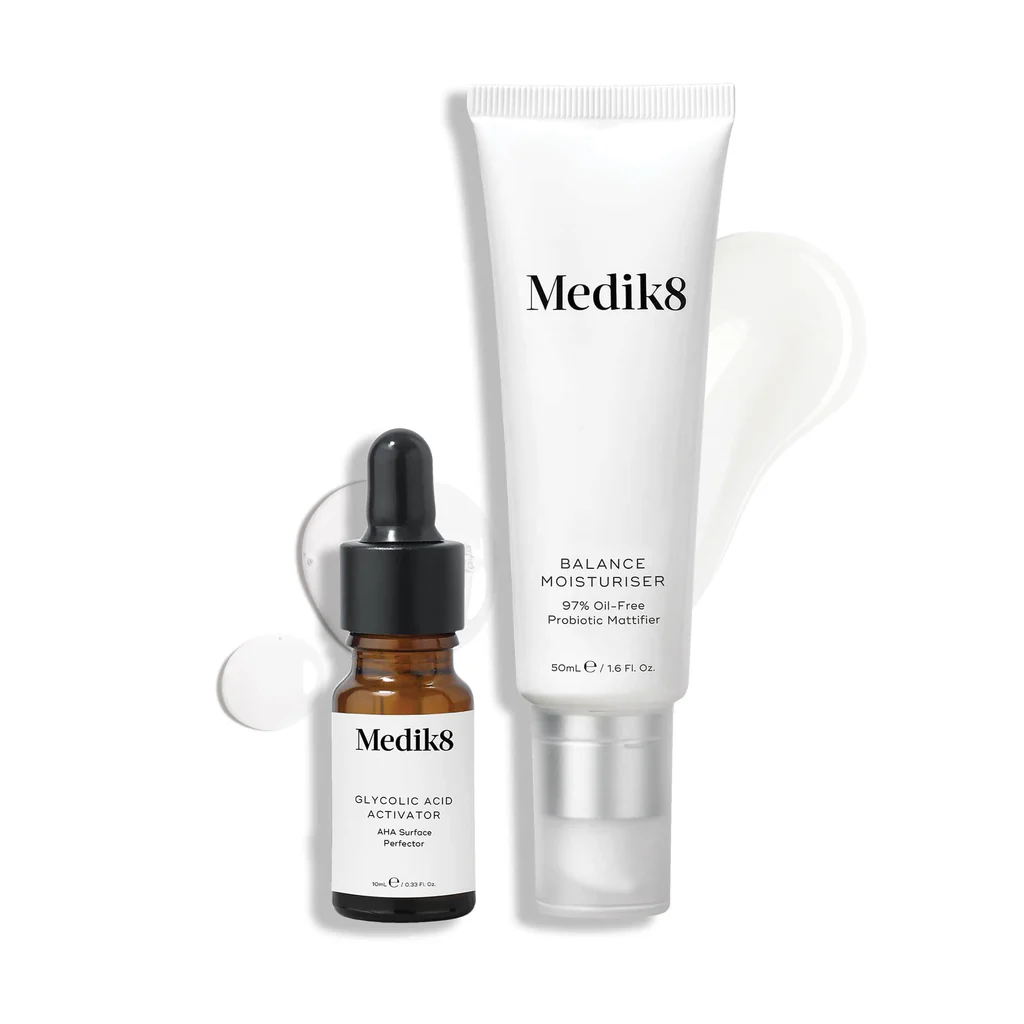 medik8 balance moisturiser & glycol acid activator medik8